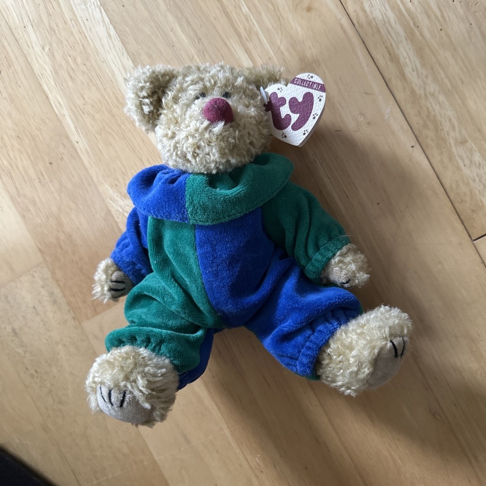 TY‎ Attic Treasure PICCADILLY Blue Green Clown Bear Vintage 1993